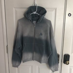 Peso Oversized Faded Zip Hoodie, Shark Grey